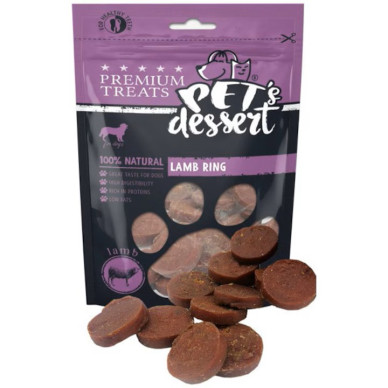 Pets Dessert Lamb Ring recompensa masticabila cu miel pentru caini adulti 80 g